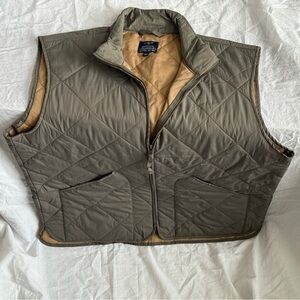 J. Crew Men's XL Quilted Vest - Olive Green